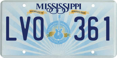 MS license plate LVO361