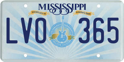 MS license plate LVO365