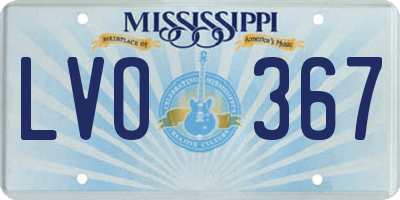 MS license plate LVO367