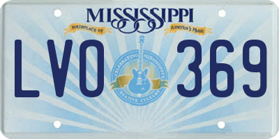 MS license plate LVO369