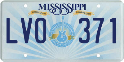 MS license plate LVO371