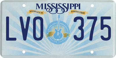MS license plate LVO375