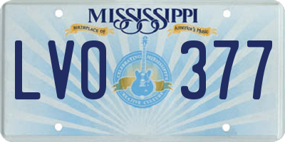 MS license plate LVO377
