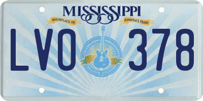 MS license plate LVO378