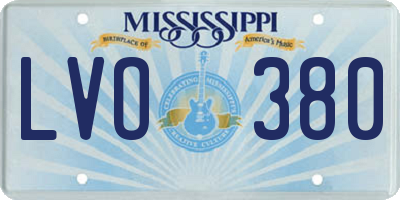 MS license plate LVO380