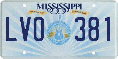 MS license plate LVO381