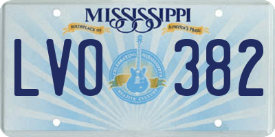 MS license plate LVO382