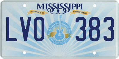 MS license plate LVO383