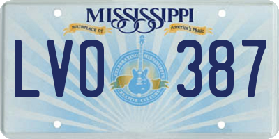 MS license plate LVO387