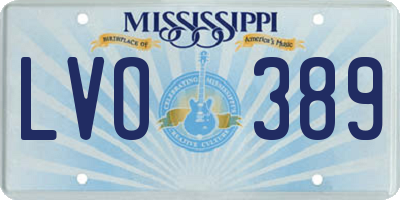MS license plate LVO389