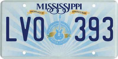 MS license plate LVO393