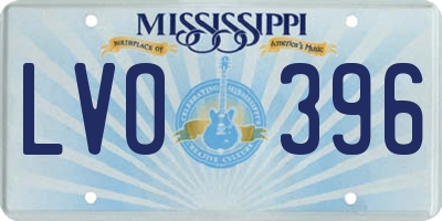 MS license plate LVO396