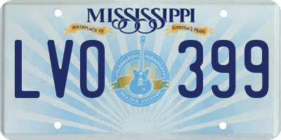 MS license plate LVO399