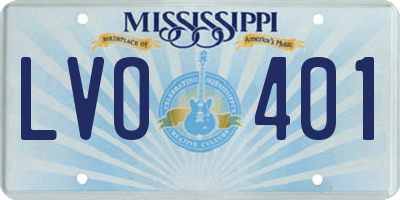MS license plate LVO401