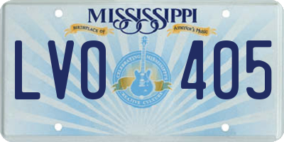 MS license plate LVO405