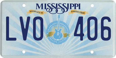MS license plate LVO406