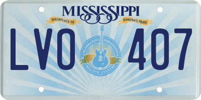 MS license plate LVO407