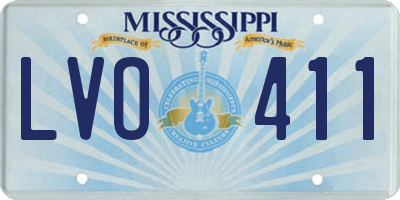 MS license plate LVO411