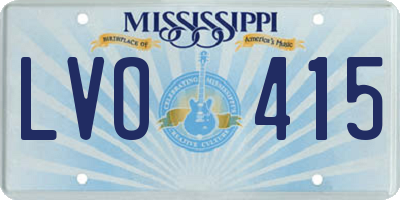MS license plate LVO415