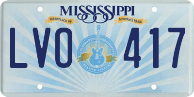 MS license plate LVO417