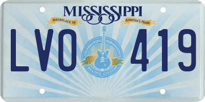 MS license plate LVO419