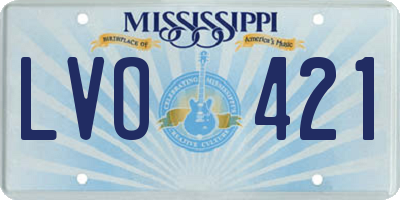 MS license plate LVO421