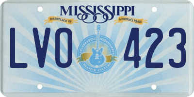 MS license plate LVO423