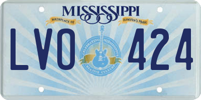 MS license plate LVO424