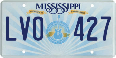 MS license plate LVO427