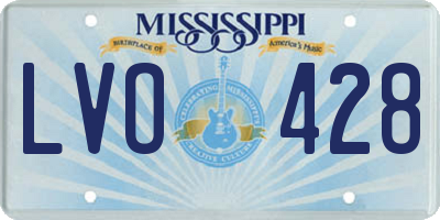 MS license plate LVO428