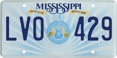 MS license plate LVO429