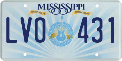 MS license plate LVO431