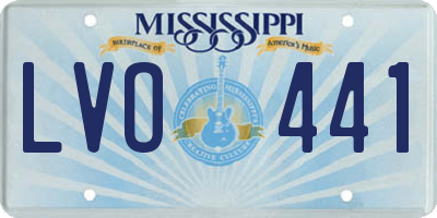 MS license plate LVO441