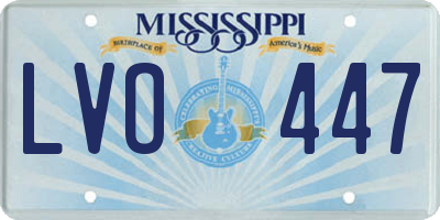MS license plate LVO447