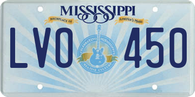 MS license plate LVO450