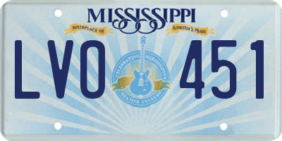 MS license plate LVO451