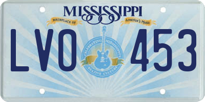 MS license plate LVO453