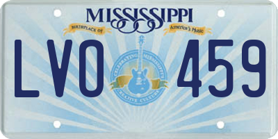 MS license plate LVO459