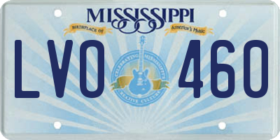MS license plate LVO460