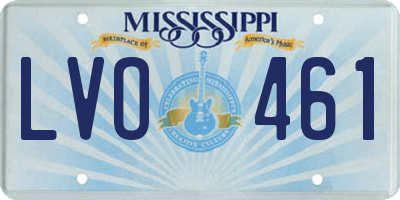 MS license plate LVO461