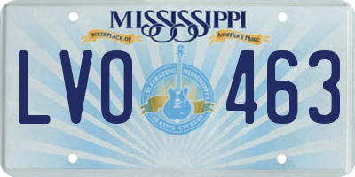 MS license plate LVO463
