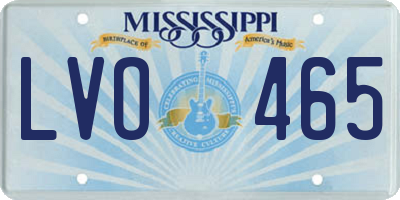 MS license plate LVO465