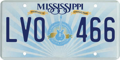 MS license plate LVO466