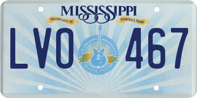 MS license plate LVO467