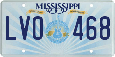 MS license plate LVO468