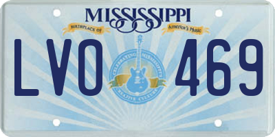MS license plate LVO469