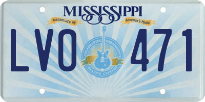MS license plate LVO471