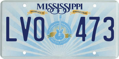 MS license plate LVO473