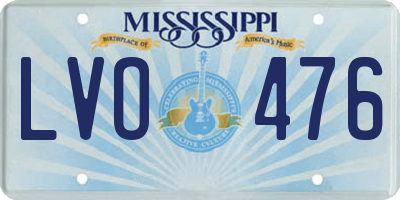 MS license plate LVO476