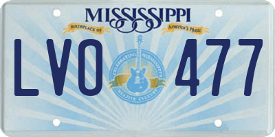 MS license plate LVO477